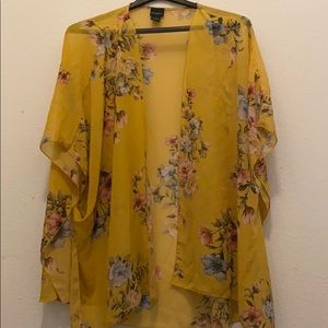 Yellow kimono cover great for over a summer dress